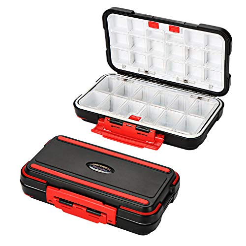 BNTTEAM boîte de pêche étanche à Double Face multifonctionnelle leurres de Stockage appâts étui à Crochets avec Outil de Grille réglable pour Accessoires de pêche (XL-Noir)