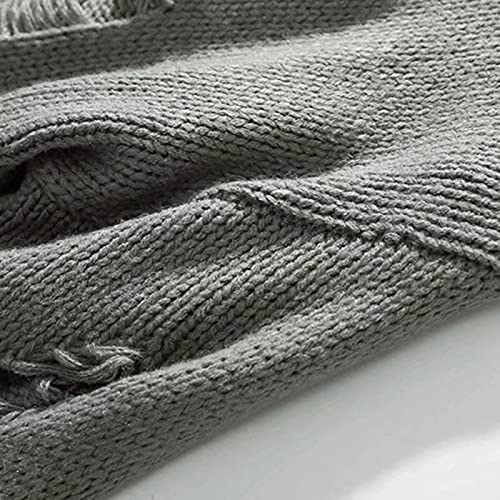 Crewneck Sweaters for Men Knitted Ripped Hole Distressed Casual Pullover Jumper Tops Long Sleeve Sweater4