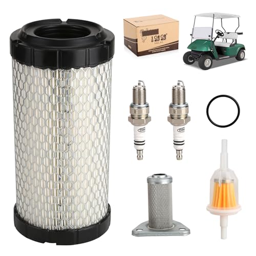 10L0L Golf Cart Tune Up Kit for EZGO TXT 2005-2009 W/MCI Motor, RXV 2008-up W/Robbins Engine, ST350 Workhorse 1996-up Gas Vehicles, Air Oil Fuel Filter Spark Plug Replacement Kit