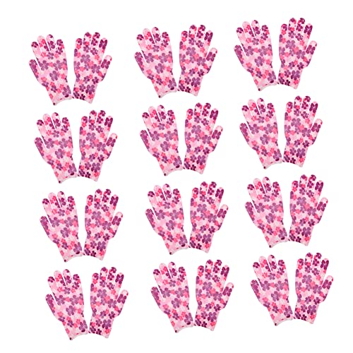 YARNOW 12 Pares Guantes impresos manopla protectora guantes protectores de manos guantes de trabajo guantes jardineria guantes limpieza guante antiestático manopla antideslizante PU rosa