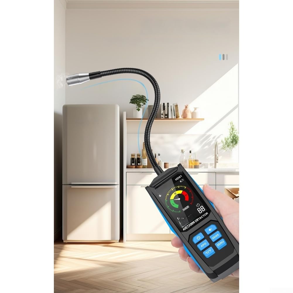 Rilevatore di perdite di gas alogeno HD01, display digitale | Display digitale, alta sensibilità, R22/per rilevamento R32/R134a, localizzazione precisa, analisi rapida