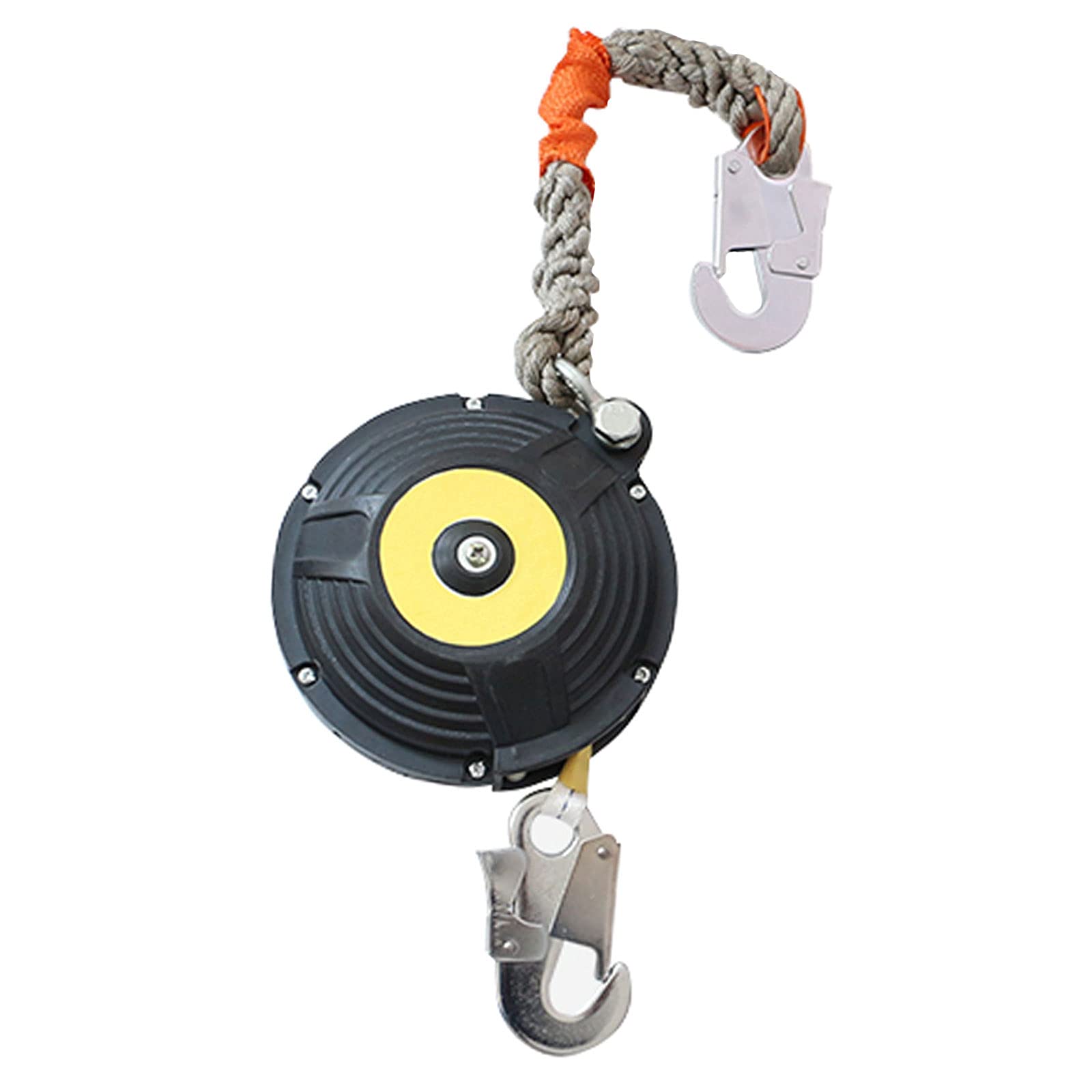 Dispositivo de seguridad de detención de caídas, línea de vida autorretráctil con gancho de barra de refuerzo, carrete de inercia para construcción de techos, capacidad de carga de 150 kg, disponible