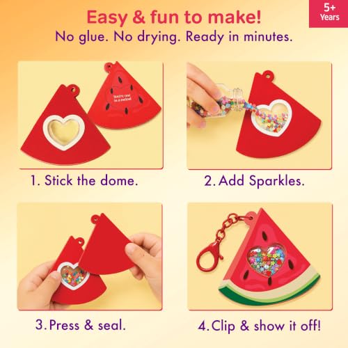 Image of Chalk & Chuckles Joydomes Cool Watermelon, DIY Shaker Keychain & Bag Charm | Pack of 6, Tween Creative Accessories Kit, Birthday Return Gifts & Party Activity for Kids Age 6, 7, 8, 9, 10 Years