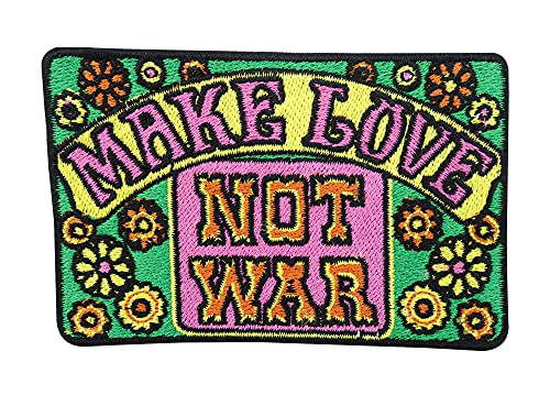 Parche Make Love not War | Parches Termoadhesivos de Planchado para Ropa | Aplique Codera Rodillera Bordado DIY | Finally Home