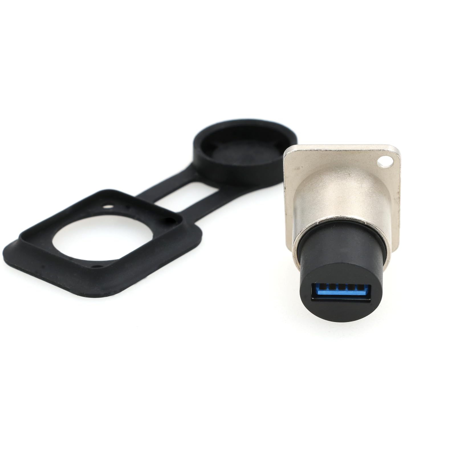 2 Connettori Pannello USB 3.0 Femmina-Femmina: Presa USB A Con Tappo Antipolvere, Modulo Fisso In Alluminio, 5 Gbps - 4