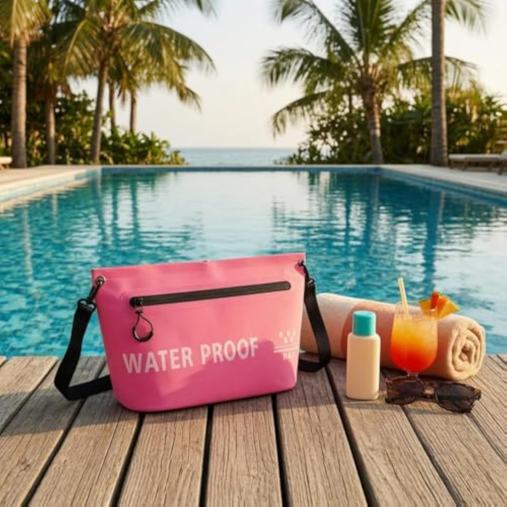 Waterproof Crossbody Bag with Adjustable Strap for Water Activities, Yellow