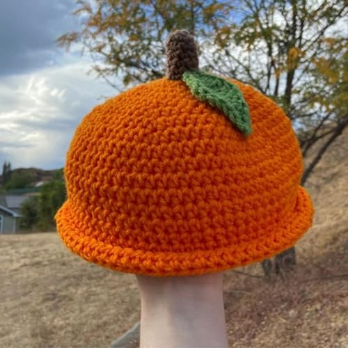 Gorro de punto de calabaza para niños y niñas en invierno 7