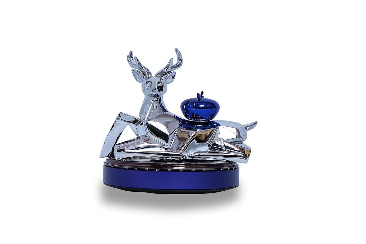 airmount YILU DEER Solar-Powered Car Perfume Auto Rotation for Car Dashboard | Includes Organic Fragrance TabletSilver