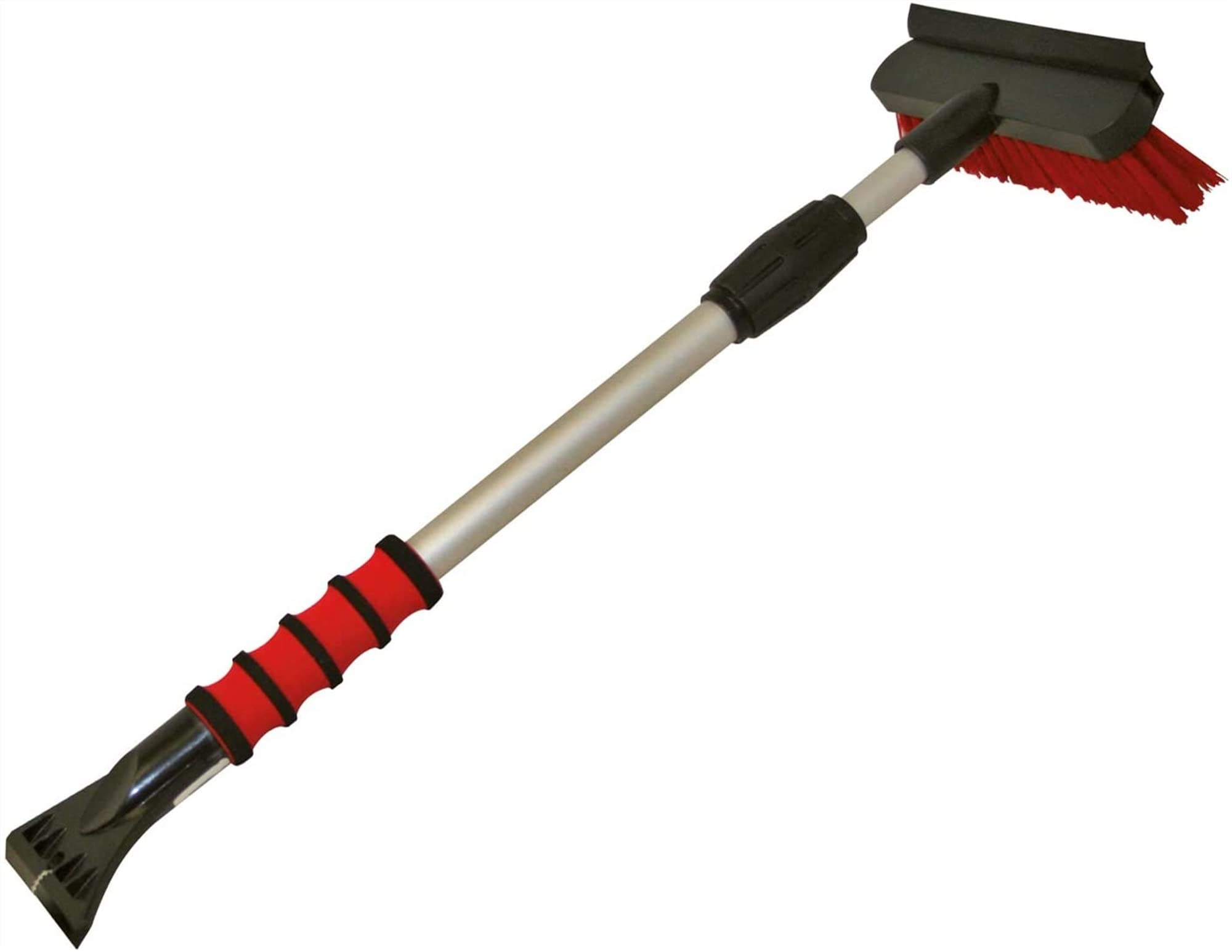 XMING Petex 4601 46010000 Cepillo de Nieve/raspador de Hielo con Labio de Goma y Barra telescópica 58 a 91 cm Rojo