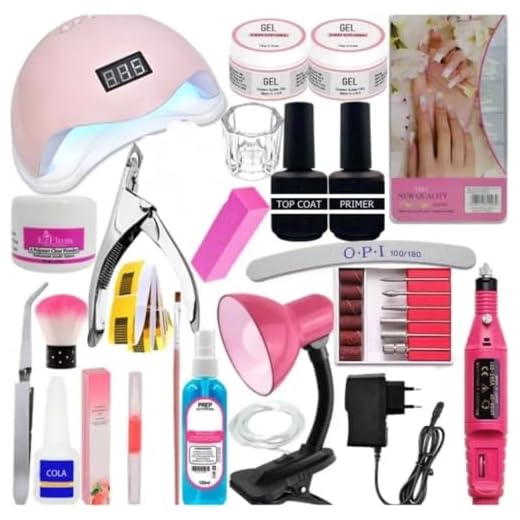 Kit Completo Cabine Sun 5 48w Digital Led UV Lixadeira Elétrica Caneta *Unha Gel*