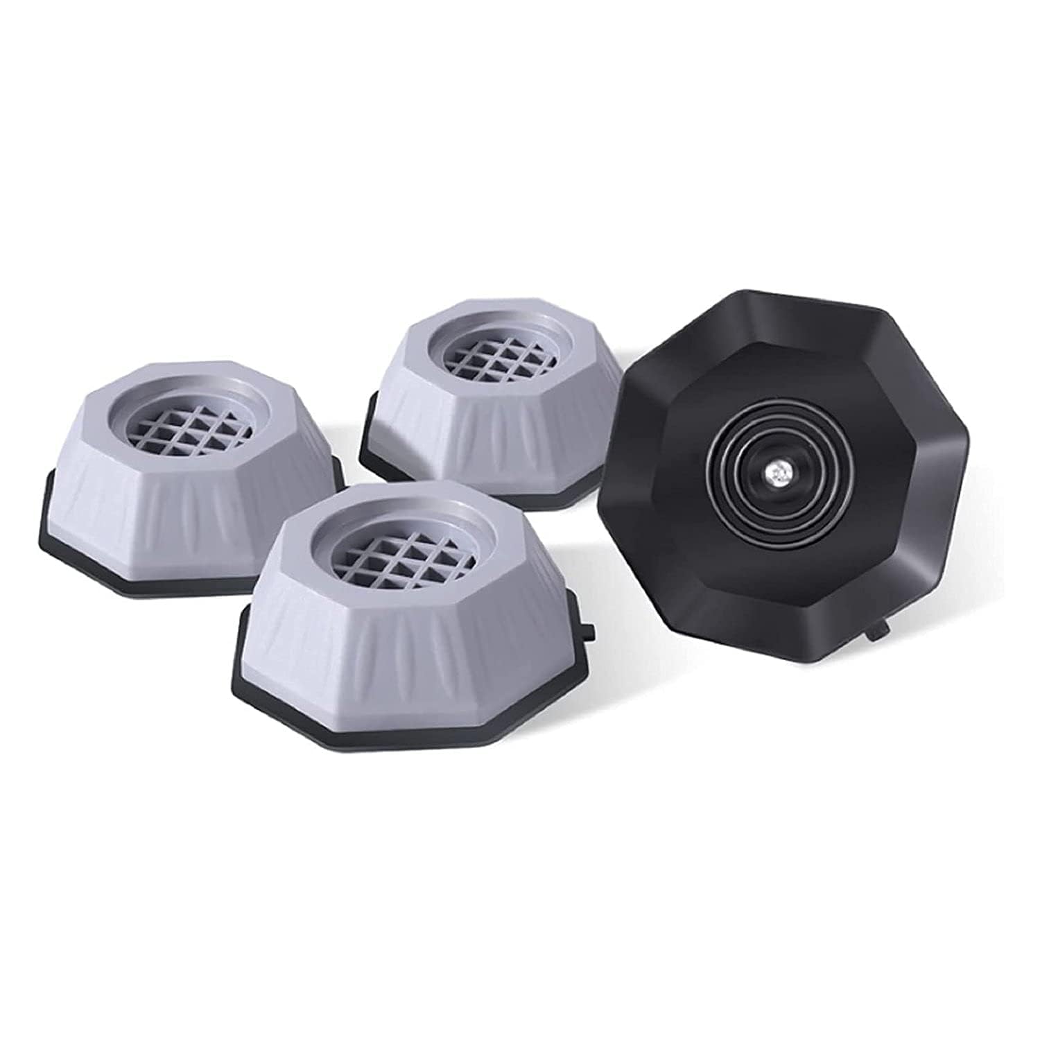 AADHIK Refrigerator Stand, Washing Machine Stand, Furniture Base Stand, Fridge Stands for Single Door and Double Door (Pack of 4) (Grey Hexagon)