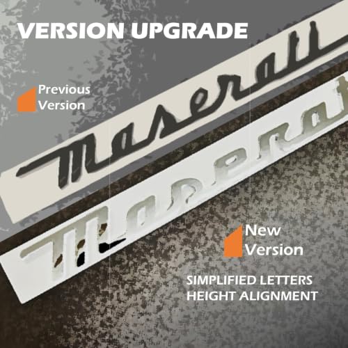 Image of New Lettering Badge,Rear Trunk Nameplate Emblem Compatible with Qvattroporte,Ghiblii Series Accessories(Black-New)