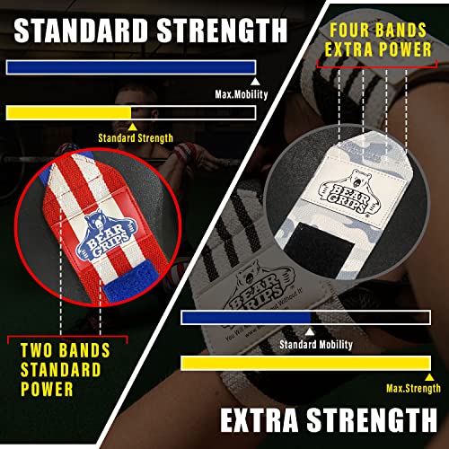 Bear Grips Extra Strength Wrist Wraps For Weightlifting Men & Women | Lifting Wrist Support Straps To Alleviate Wrist Pain, Lift Heavier Weight For Bench, Wod, Gym, Powerlifting | 12" & 18" #TOP4