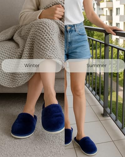 Image of Premium Fur Home Slippers For Women & Men For Winter Capet Slippers for Bedroom Indoor Carpet house slides
