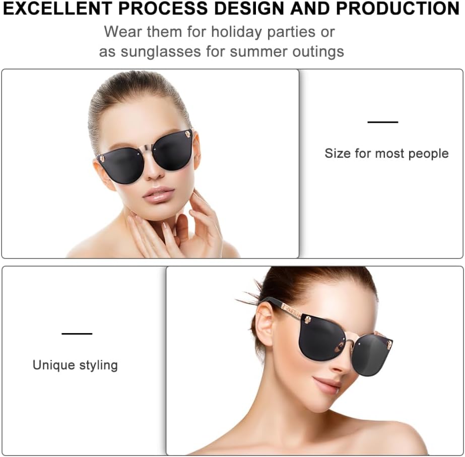 Cat Eye Womens Sun Glasses Skull Sunglasses Black Sunglasses Women Trendy Eyeglasses Creative Eyewear For Women Men - Image 4