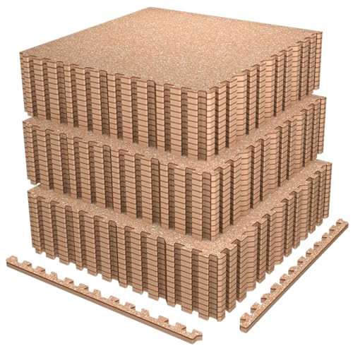 Image of AIRHOP 0.56in Thick 144 Sq Ft Exercise Equipment Mats, 36 Tiles Upgraded Rubber Top with High Density EVA Foam, Large Interlocking Puzzle Gym Flooring for Home Gym, Heavy Weight Workout, 24 x 24in