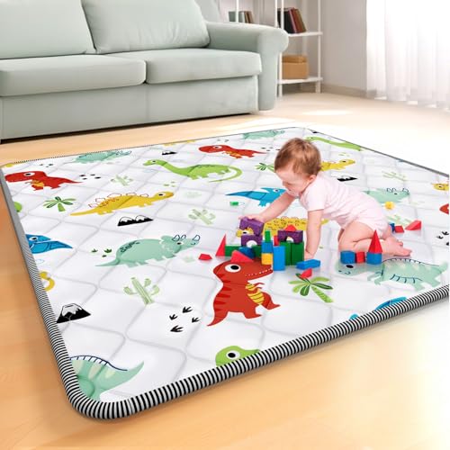 Image of Palopalo Thicken Foam Baby Play Mat for Floor, 47x47 inch Play Mat for Playpen, Soft Padding Playmats for Babies, Toddlers and Infants, Non-Slip and Foldable Baby Crawling Mat, Machine Washable