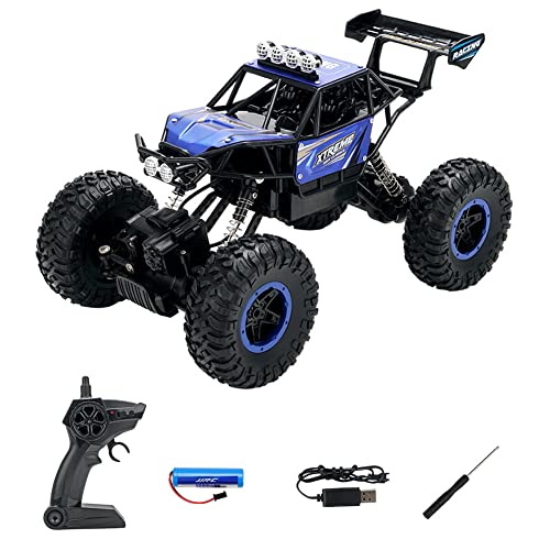 Katutude RC coche control remoto 4WD todo terreno juguete coche rock crawler coche con luces 2.4Ghz coche cascada juguetes para adultos niños regalos