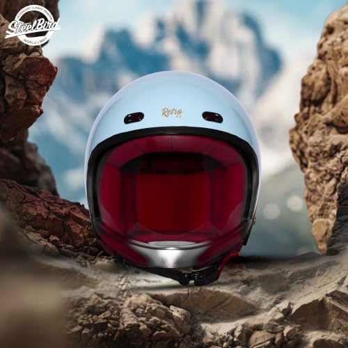 Image of Steelbird SBH-67 Retro 5.0 DOT and ISI Certified Open Face Helmet for Men and Women