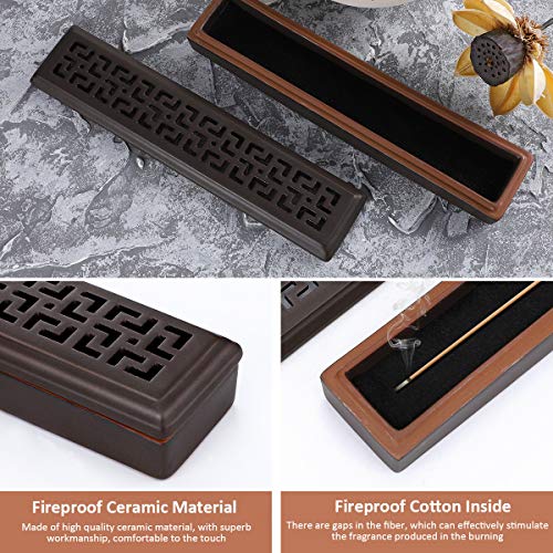 Vosarea Ceramic Incense Burner Coffin Style Hollow Incense Holder For Aromatherapy #TOP7