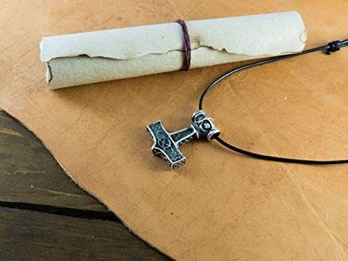 Miniatura 3 de Baldur Jewelry - 925 Sterling Silver Thors Hammer Necklace Pendant - Mjölnir Viking Norse Thor Hammer Pendant Viking Jewelry - Thor Necklace - Thor