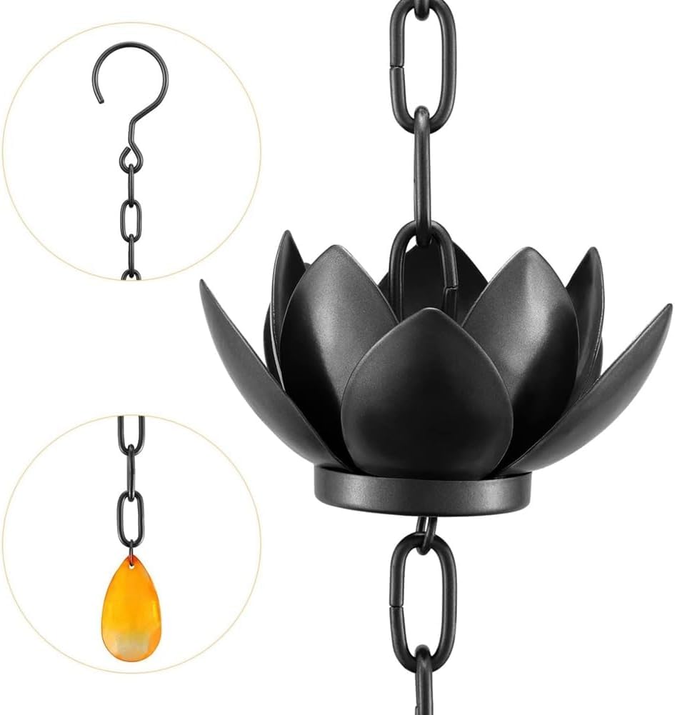 Lotus Rainwater Downpipe Chain, Downpipe Alternative, Splitter Cup, Outdoor Decoration