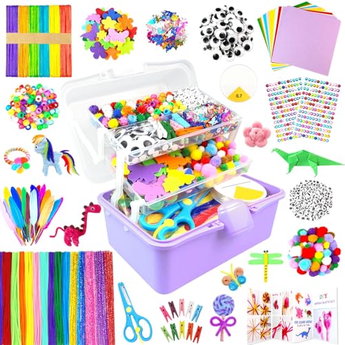 3000 Pezzi Lavoretti Creativi per Bambini, DIY Art Craft Set Scovolini Colorati per Lavoretti, Mestiere Fai da Te Decorazioni, Kit Creativo Giochi Giocattoli Regali Ragazze e Ragazzi 4-8, 8-12 Anni