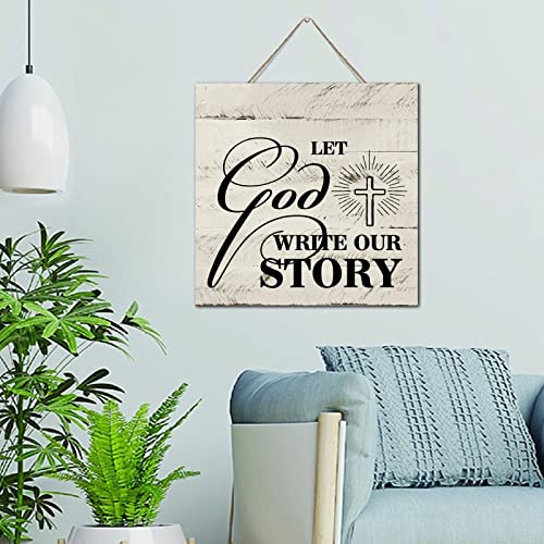Panneau mural en bois Let God Write Our Story le cadeau de mariage idéal