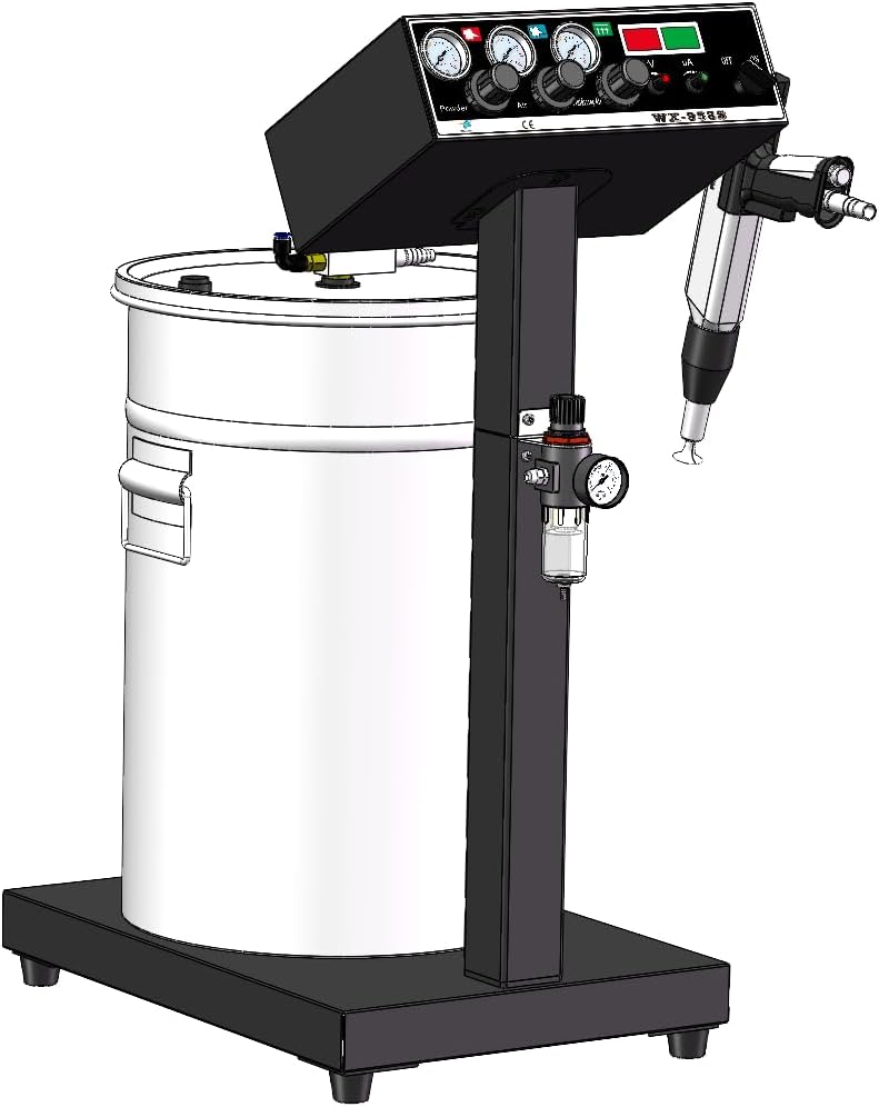 WX-958S 40W 45L Electrostatic Powder Coating Machine with Spraying Gun Powder Coating System Stainless Steel