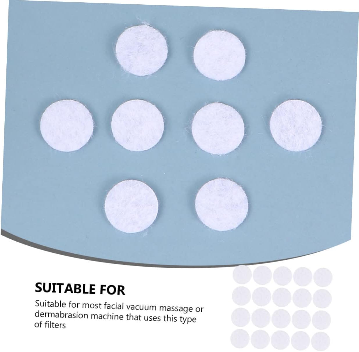 Round Filter Cotton Pads 150pcs 16mm Soft Absorbent Replacement Filters for Facial Vacuum Machines for Beauty Treatments and Personal Care