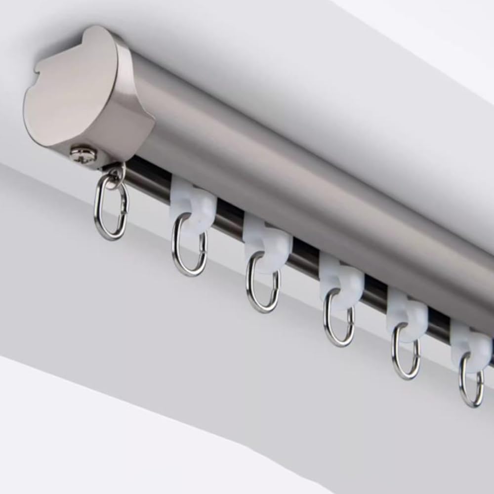 Système de tringle à rideaux en alliage d'aluminium - Fixation plafond et mur de 1,3 m pour séparation de pièce, tringles à rideaux, installation facile pour les espaces intérieurs de la mai