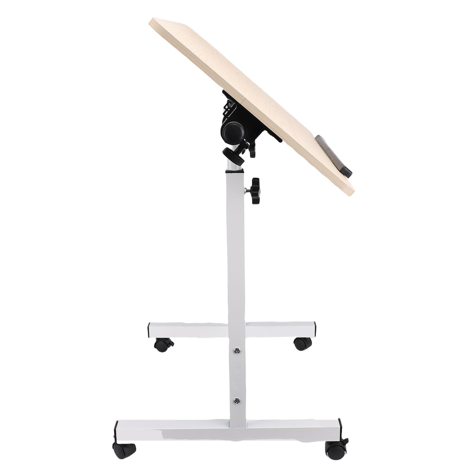 Scrivania Mobile con Rotelle, Tavolo per Laptop in Metallo MDF con Ruote, Altezza Regolabile da 23,62 a 31,50 Pollici, Rotelle Bloccabili, Postazione di Lavoro Pieghevole per la Camera da (#1)