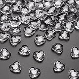 Sweelov 500pcs cœur en cristaux Saint Valentin décoratifs à disperser 12 mm Acrylique pour bricolage, Invitations, Fabrication, Remplissage, Décoration de Table de Mariage,Transparent