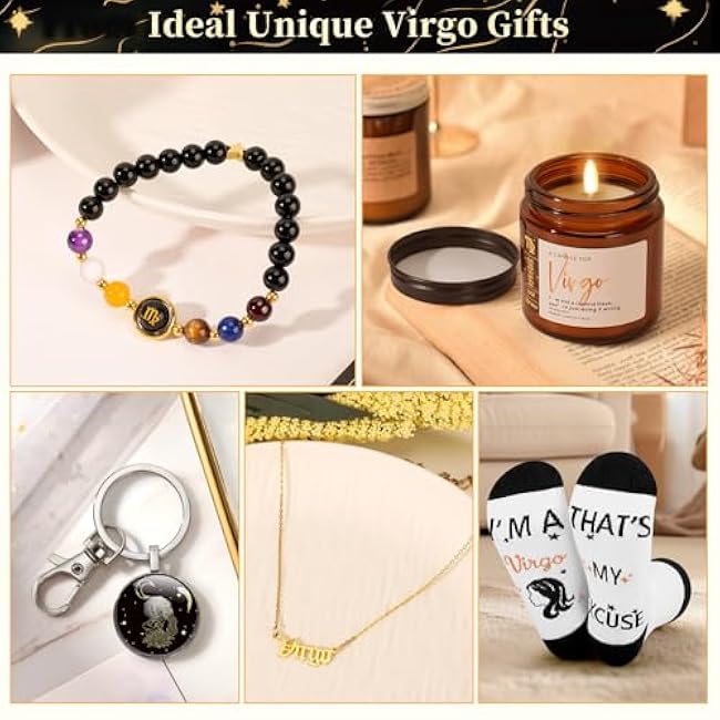 12PCS Virgo Birthday Gifts for Women-Virgo Zodiac Gifts for Women, Mom, Wife, Self Care Package,Get Well Soon, Mother's Day Baskets Birthday Astrological Baskets