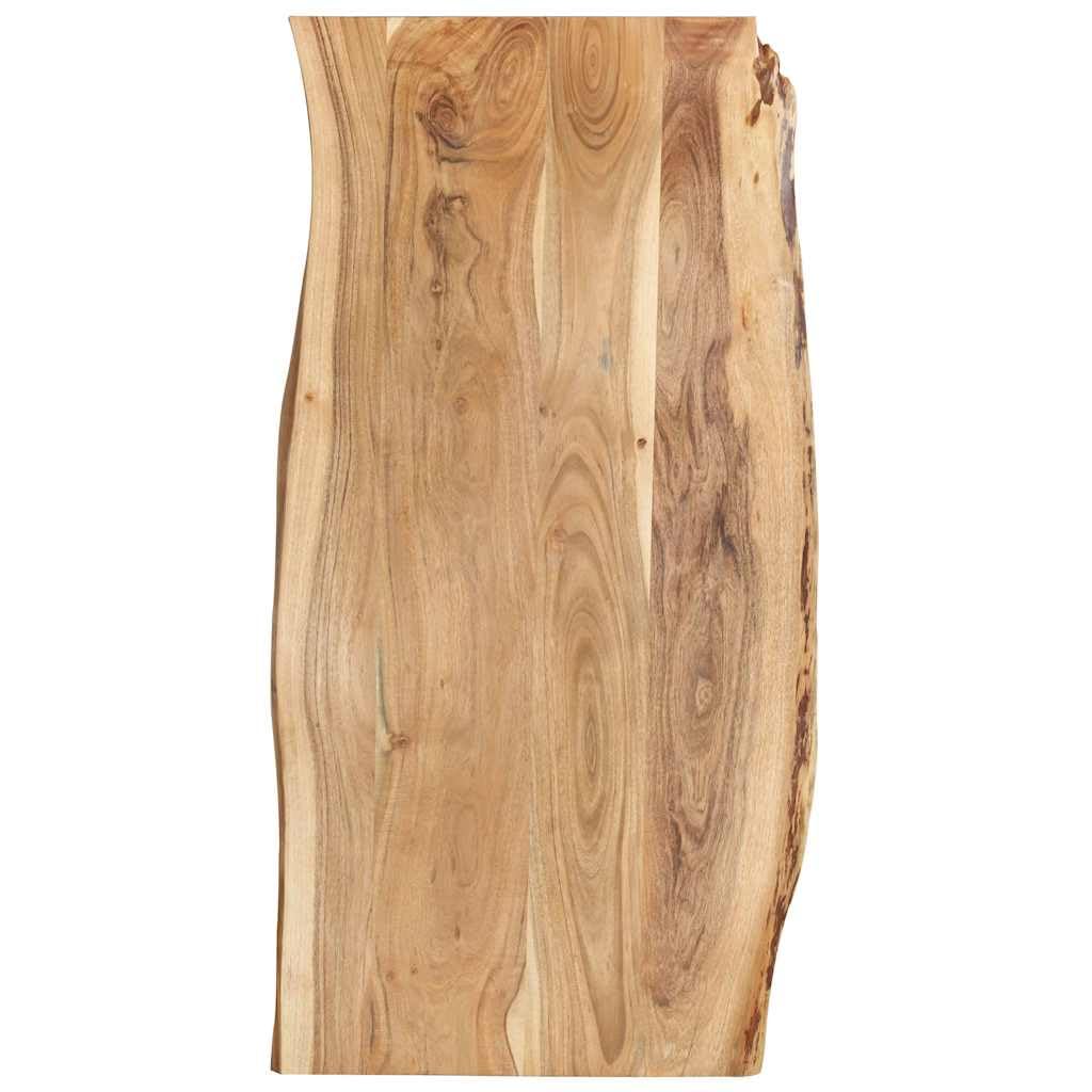 Tablero de madera maciza de acacia, 118 x 50 – 60 cm, con borde natural, pulido, pintado, duradero para mesa de comedor, mesa de café, escritorio, bricolaje, renovación, muebles, oficina en