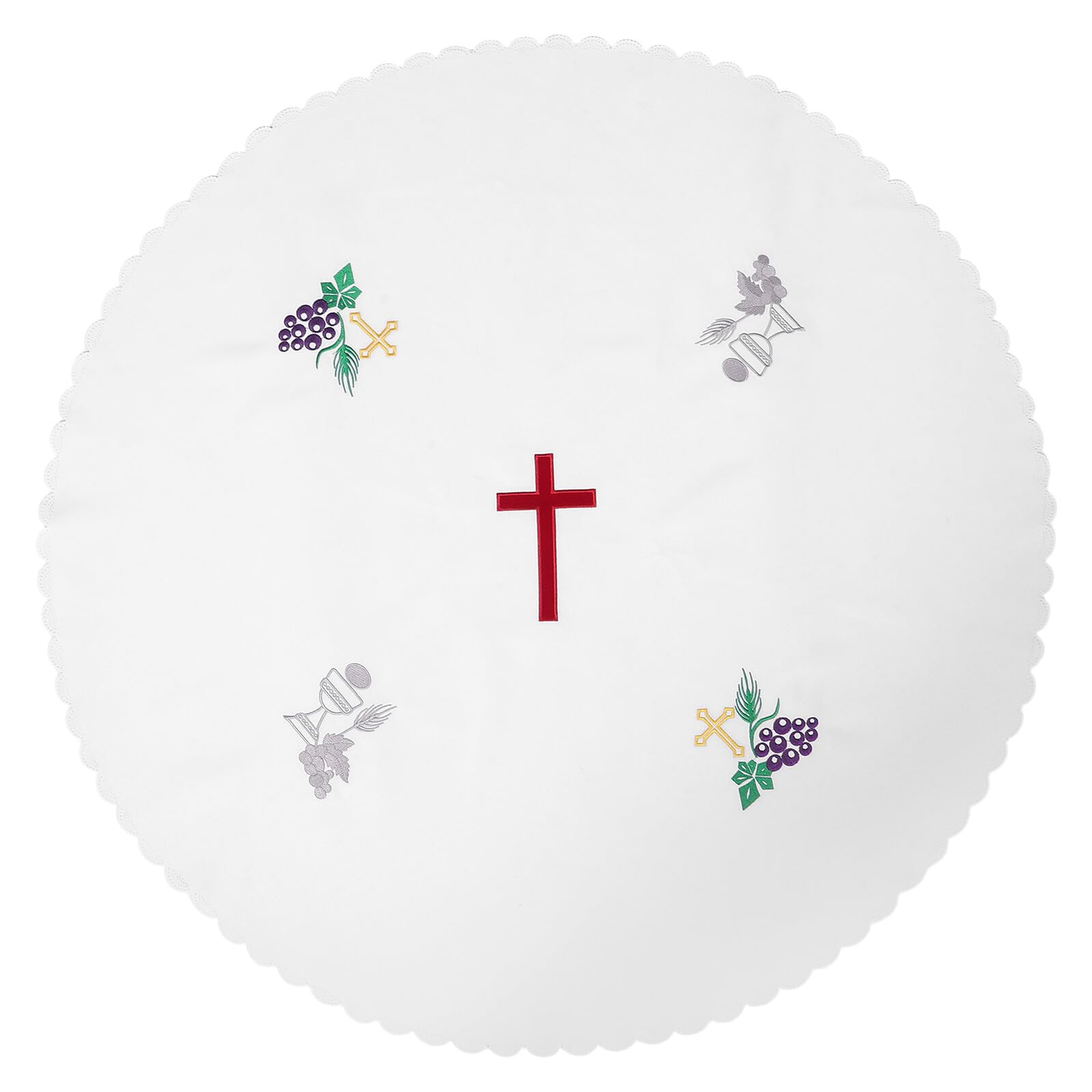 Nappe d'autel COLLBATH anti-plis en polyester pour nappe de communion ronde