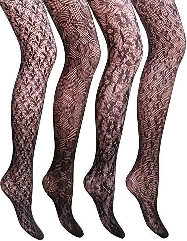 VERO MONTE Women Patterned Fishnet Tights Black Fishnets Net Stoc...