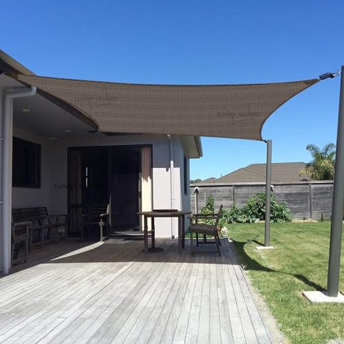 SUNNY GUARD Sun Shade Sail 10' x 13' Rectangle Brown UV Block Sunshade for Backyard Yard Deck Patio...