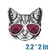 2 Pcs Cool Cat Iron On Patches for Backpacks, Hats, DIY Sew on Applique Patch, Vintage Embroidered Patches for Repair Clothes, Jackets, Jeans