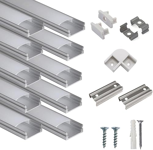 Hunhun sistema de canales de aluminio de 33 pies1 metro con forma de U con cubierta de color blanco tapones y clips de montaje para cubrir franjas