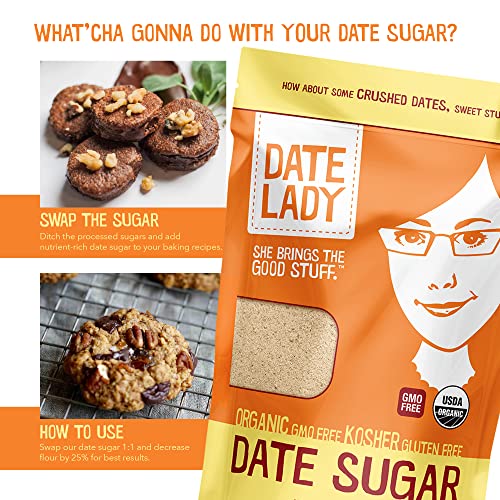 image for Date Lady Organic Date Sugar, 1 lb | 100% Whole Food | Vegan, Paleo, G