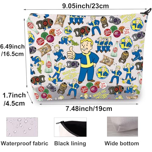 WZMPA Fallout Boy Makeup Bag Arms Gifts Nuka Cola Sign Makeup Zipper Pouch Bag Vault Tech Merchandise (Vault-Tec 33) - Image 2
