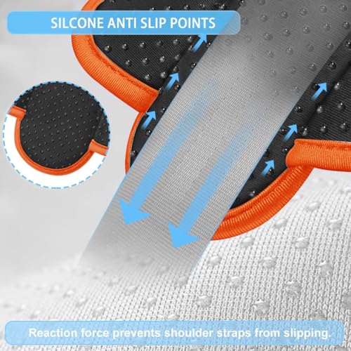 Image of ZINZ 2-Pack Universal Shoulder Pad with Ultra Thick Cushion for Bag Luggage Bag Crossbody, Plus Long & Anti-Slip & Breathable,Grey-Orange Edge