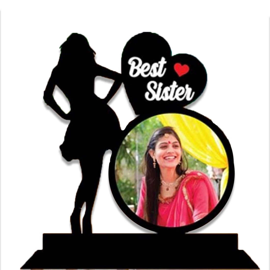 Glamorous Creation Best-Sis Printed Table Photo Frame | Gift For all Occasion | Personalize It With Your Photos and Text