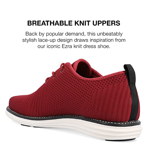 Vance Mens Novak Wide Width Tru Comfort Foam Knit Lace-up Round Toe Dress Shoe Red3
