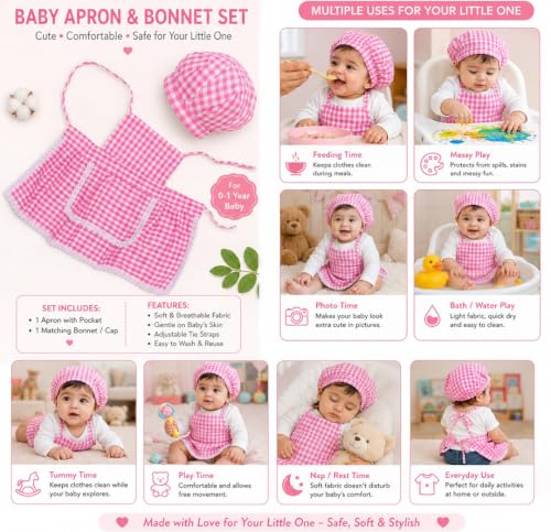 Image of BabyMoon Chef New Born Baby Photography Shoot Props Costume | Pink