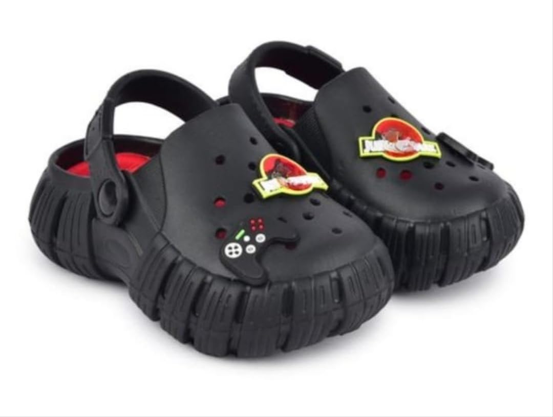 Little Monkey, Toddler Clogs Slippers, 12 Months to 6 Years, Baby Boy, Waterproof, Lightweight, Cute Cartoon Fun Charms, Pink, Non-Slip Sole