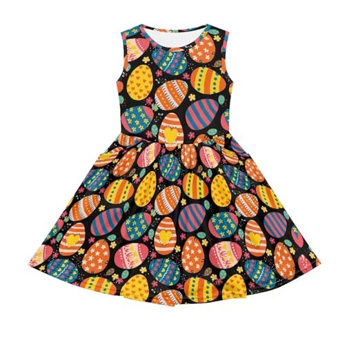 Veniyate Little Girls Sleeveless Tank Dress with Pockets Summer Sundress for Casual Party Beach 2-10 Years4
