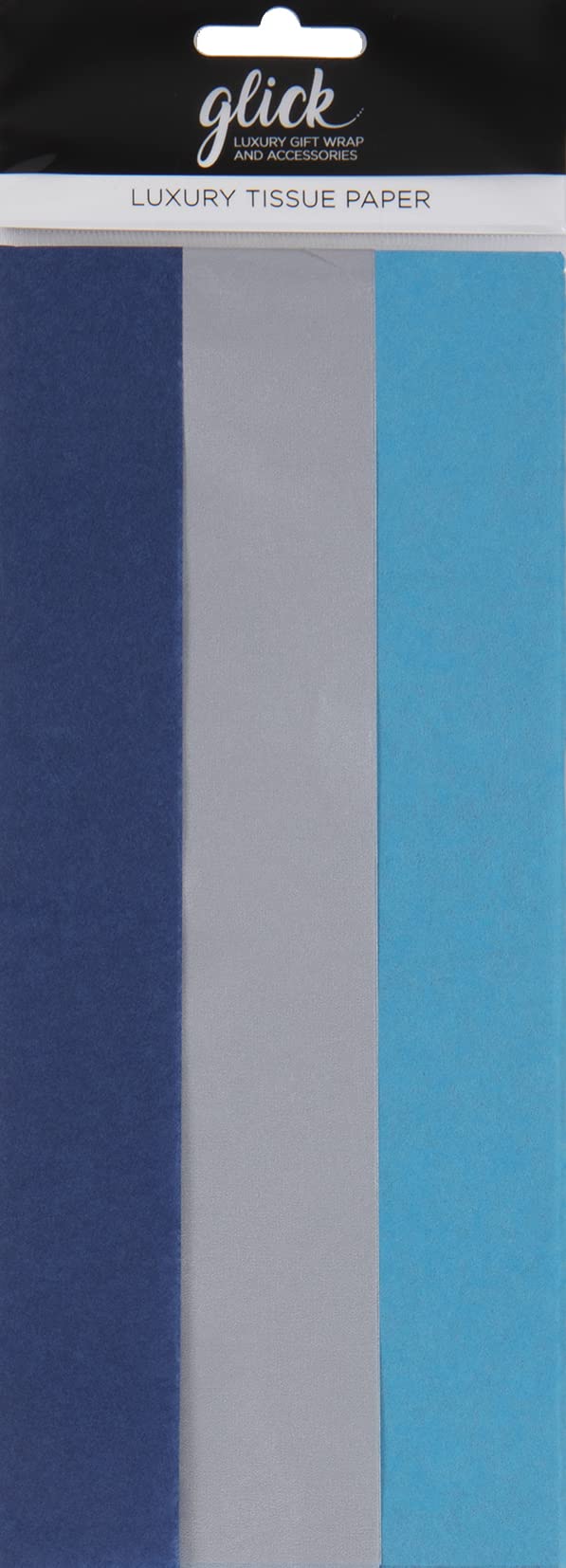 Glick Tissue Paper Multipack, Two Sheets of Royal Blue, Silver and Turquoise Tissue Paper, Each Sheet Measures 750mm x 500mm When Opened. for Gift Wrapping and Other Arts & Crafts