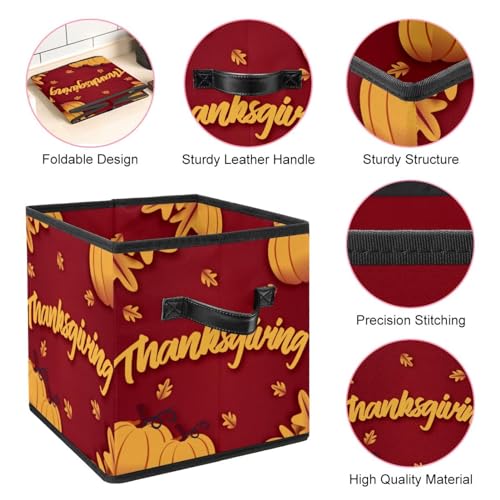 Cube de rangement motif feuille d'érable, esthétique d'automne chaleureuse